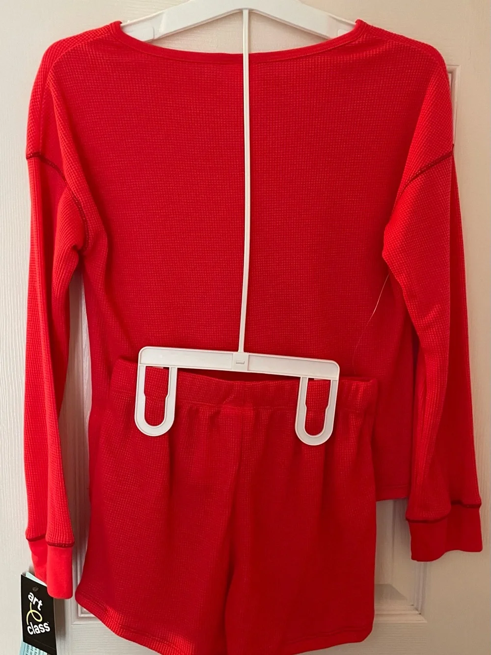 Girls 7/8 Art Class 2pc Red Thermal Pajama Set NWT